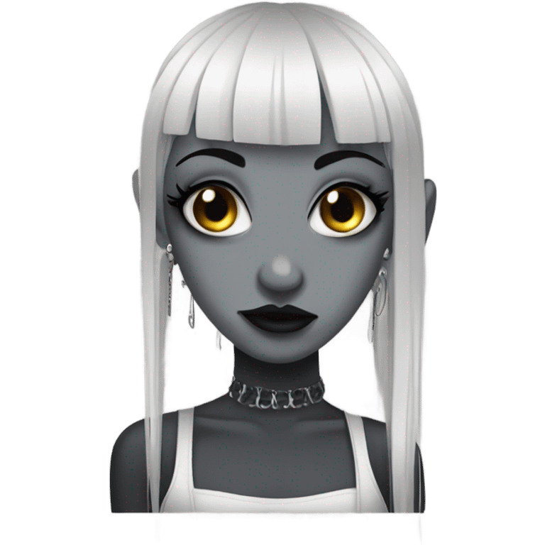 goth girl with fringe and piercings  emoji