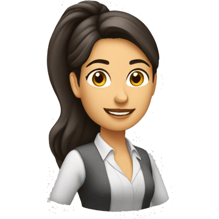 Mujer morena empresaria pelo largo emoji