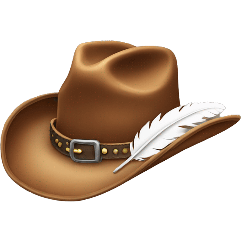 Cow boy Hat with feather emoji