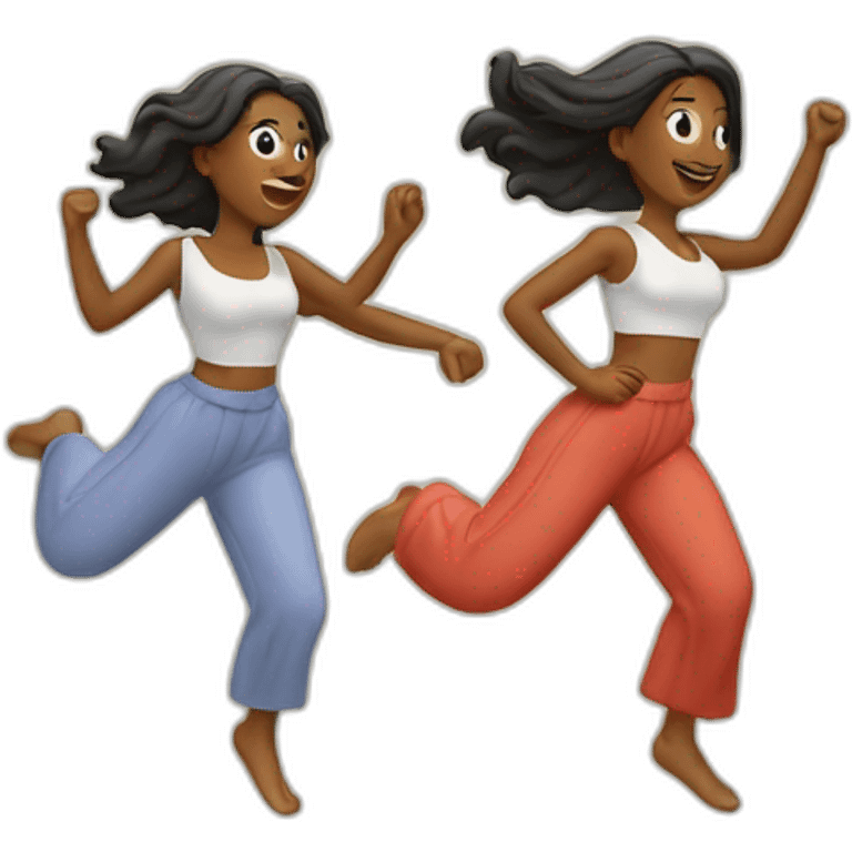 deux femmes qui dansent salasa  emoji