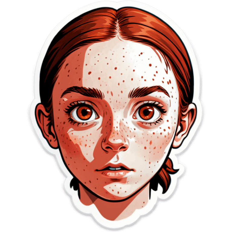 haunting gaze of freckled girl emoji