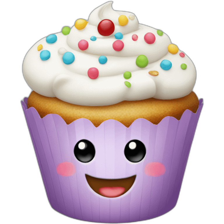 Happy cupcake emoji