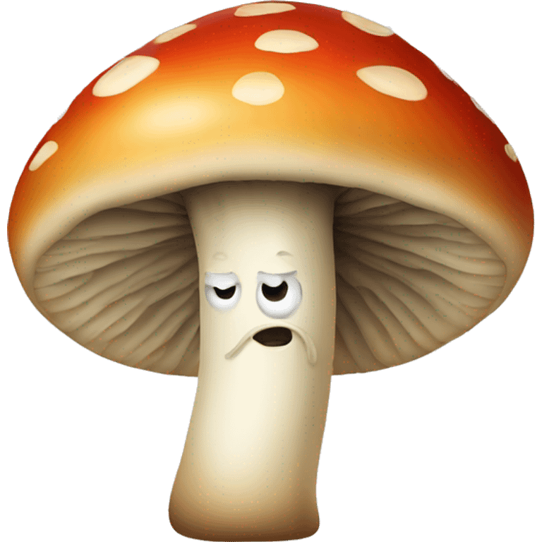 Mushroom with a face and cigarette emoji