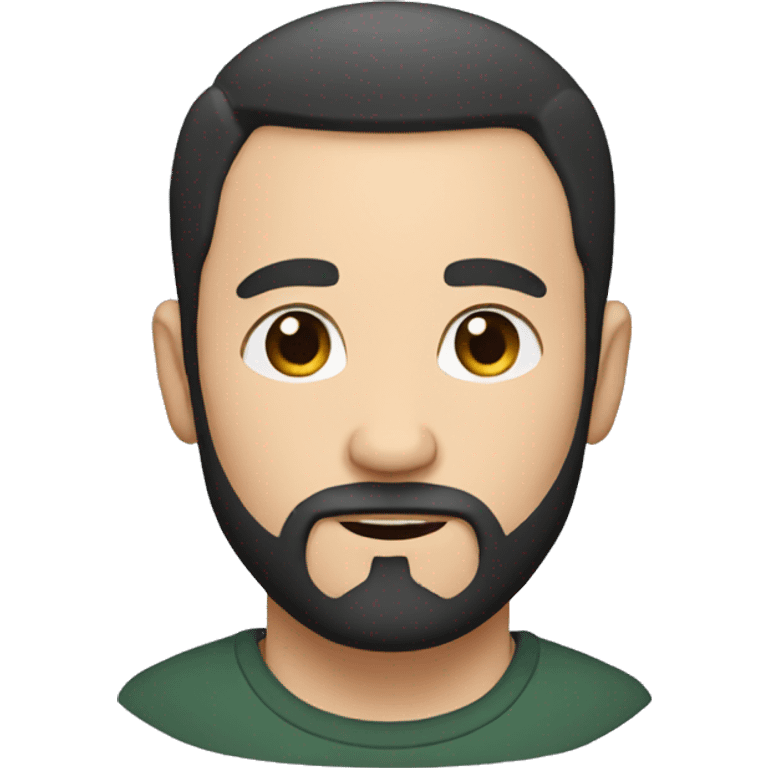 white Man with circle beard and short black hair emoji