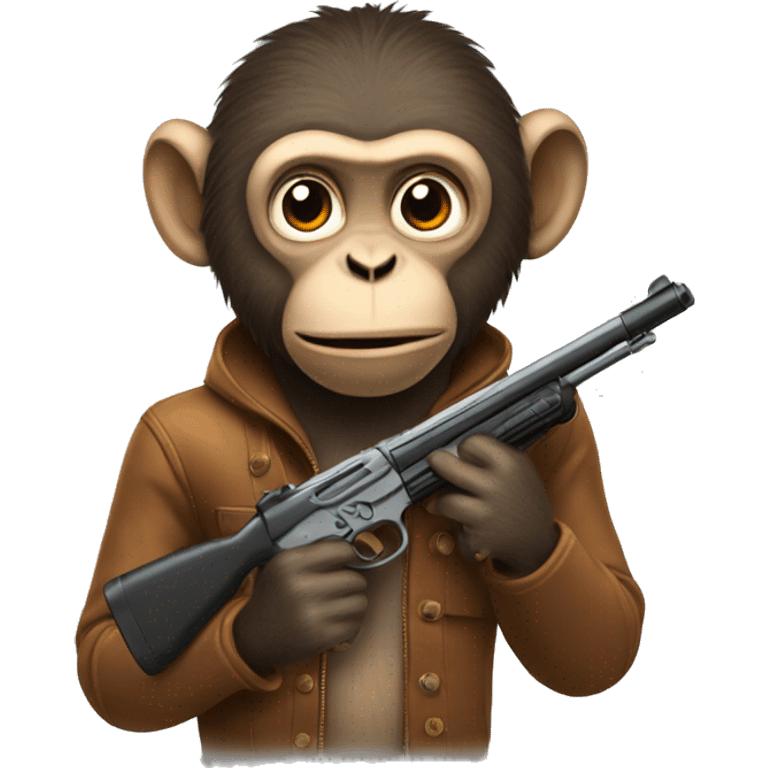 Monkey with shotgun emoji