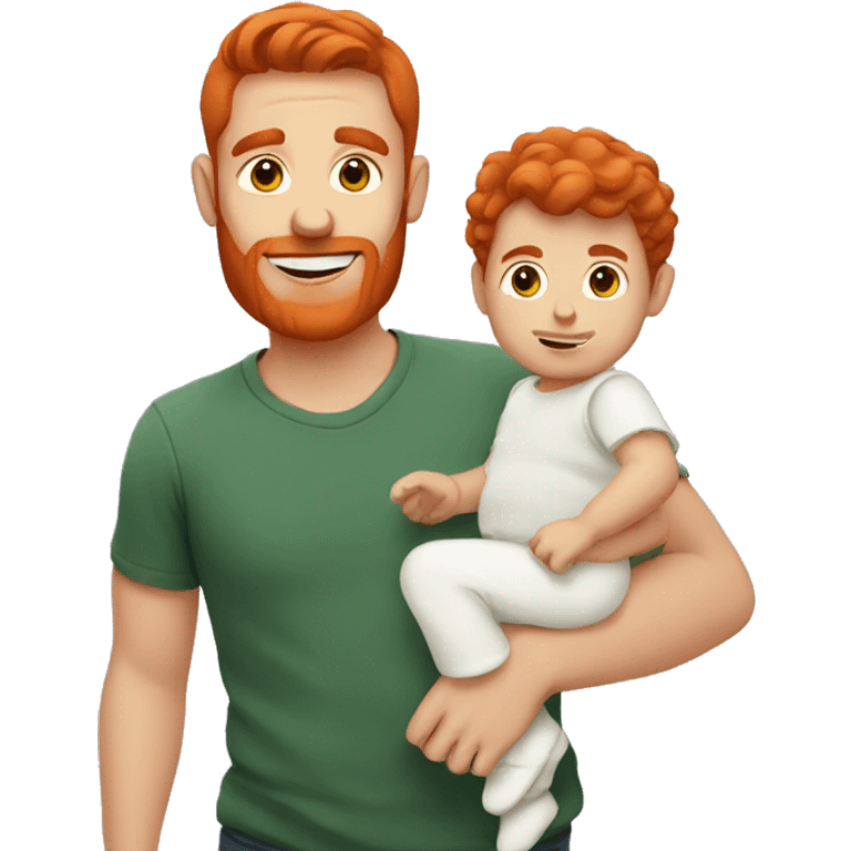 red haired man with baby emoji