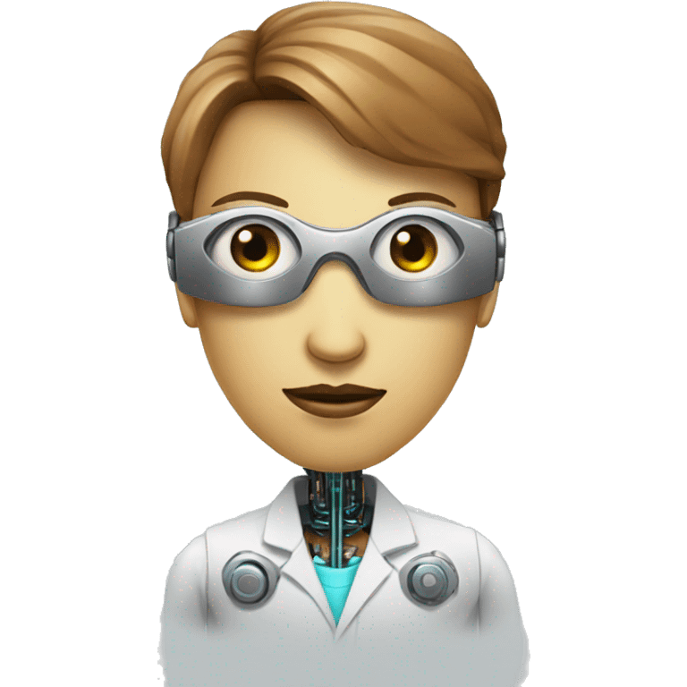 Psychotherapist cyborg with one eye robotic emoji