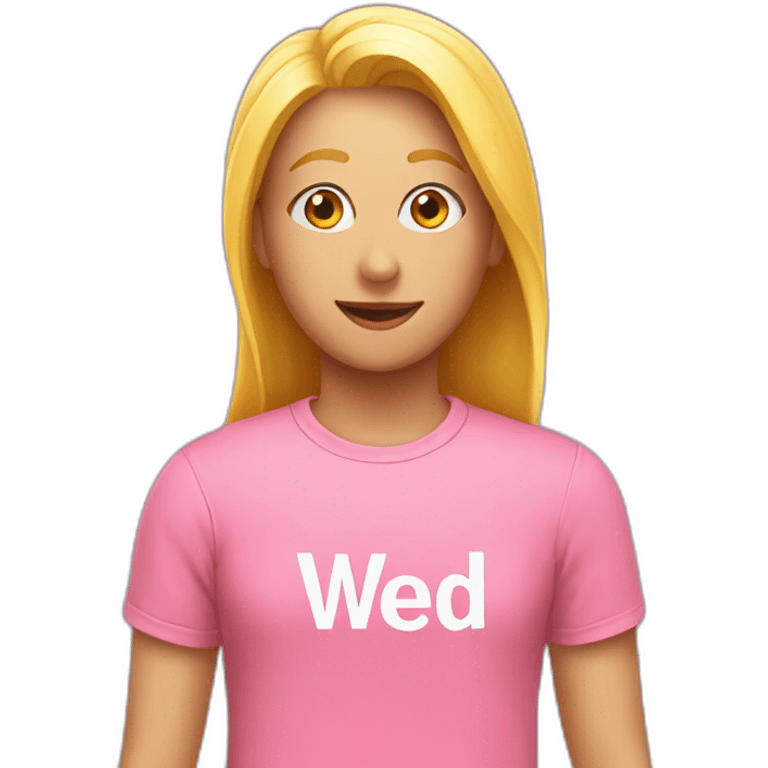 pink tshirt with "WED" written on it emoji