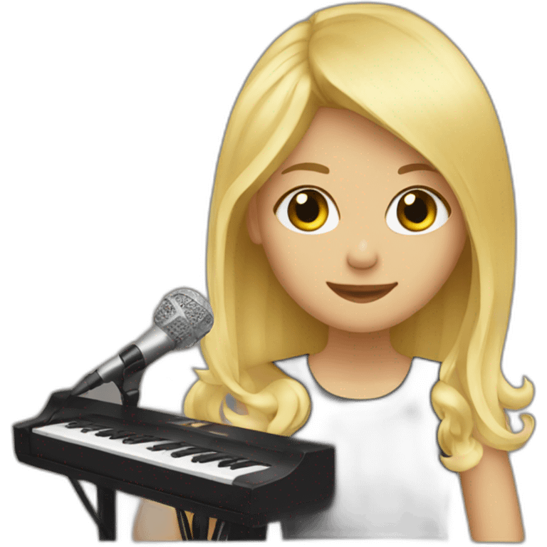 Blonde girl making music emoji