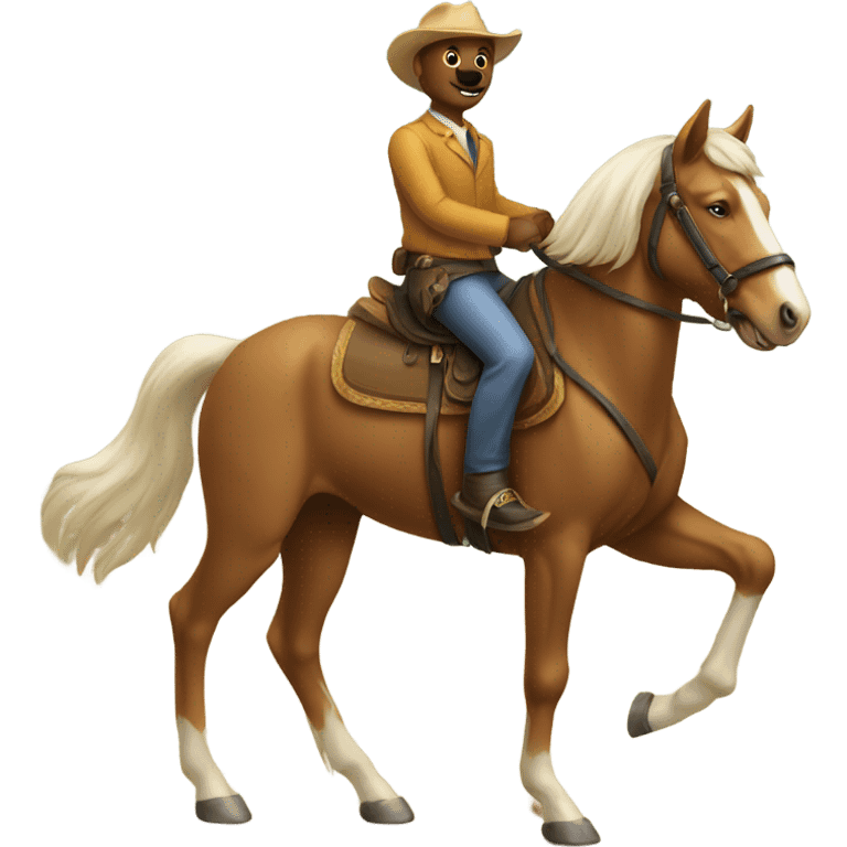 Dog riding a horse  emoji