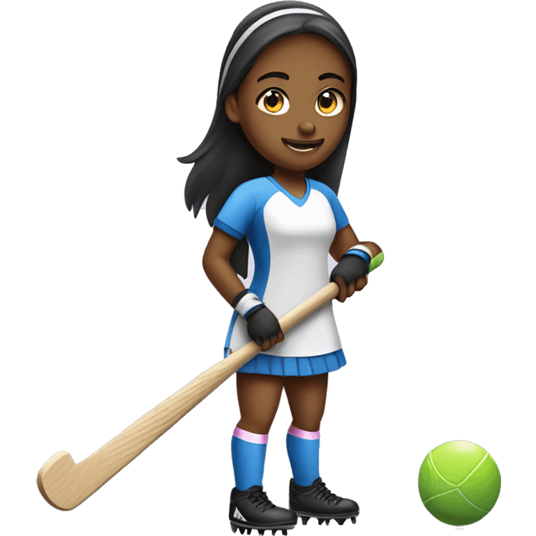 girl playing field hockey emoji