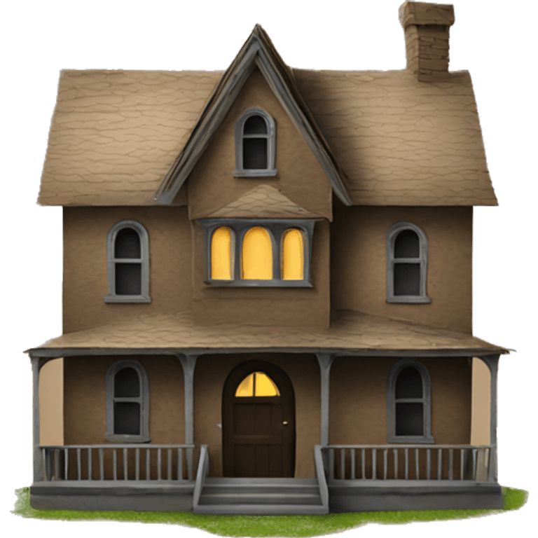 Cardboard haunted house  emoji