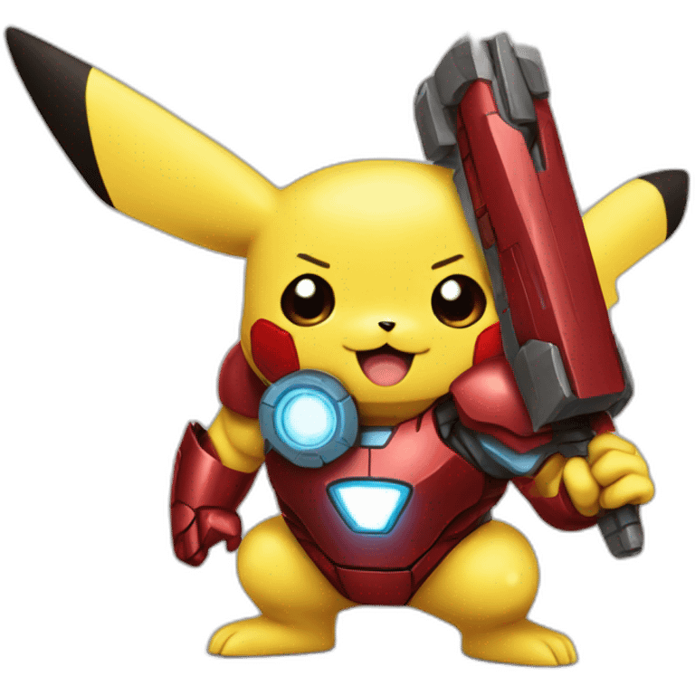 Pikachu disguised as Iron man emoji