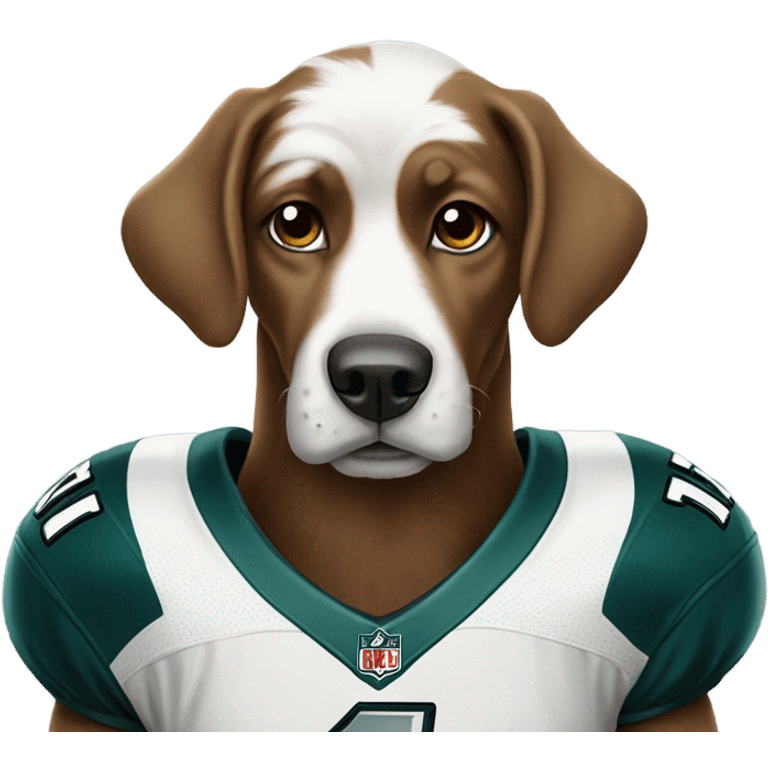 Dog with eagles jersey emoji