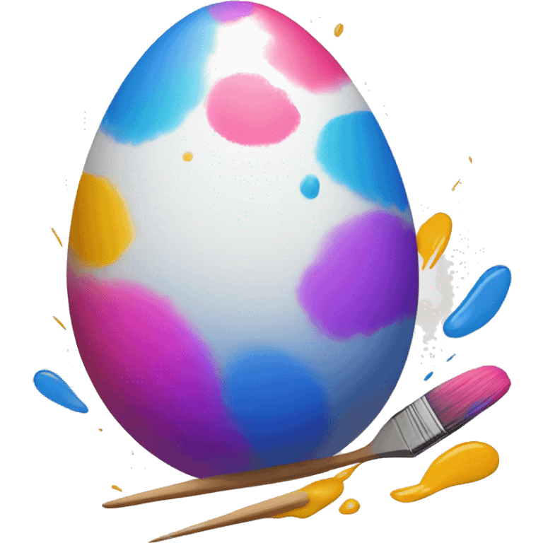 colorful egg with paint brush strokes emoji