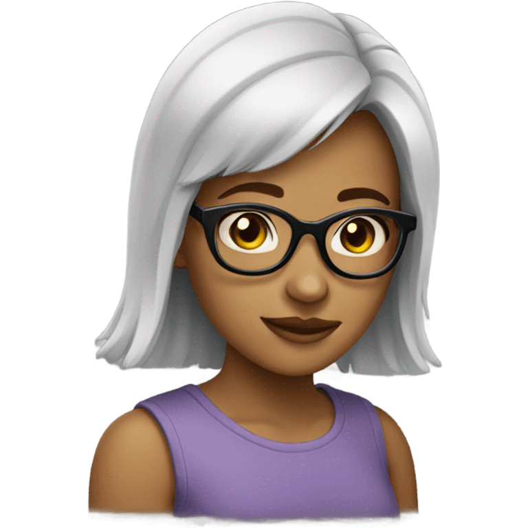 Girl with classes black emoji