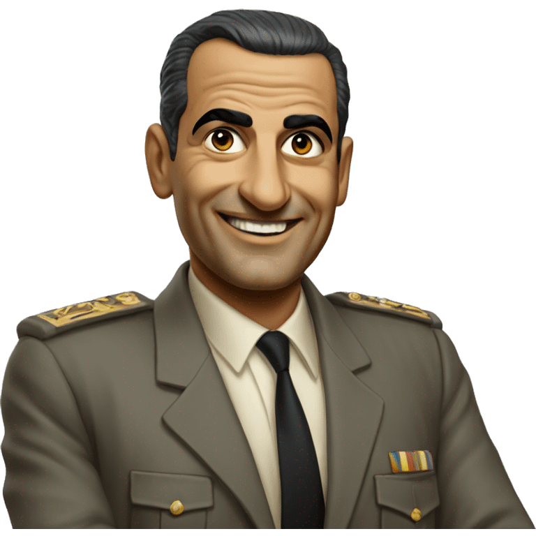 photorealistic Gamal Nasser shows thumbs up emoji