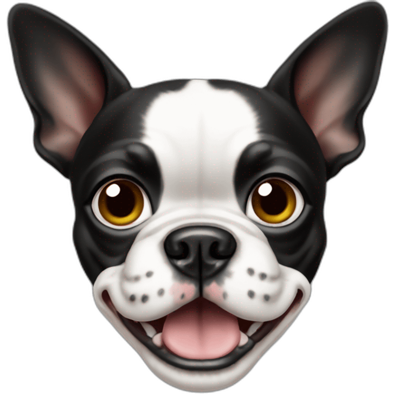 crazy boston terrier dog emoji