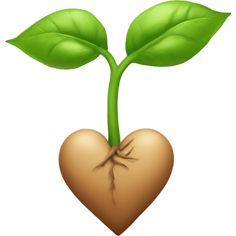 heart shape seed with Sprout emoji