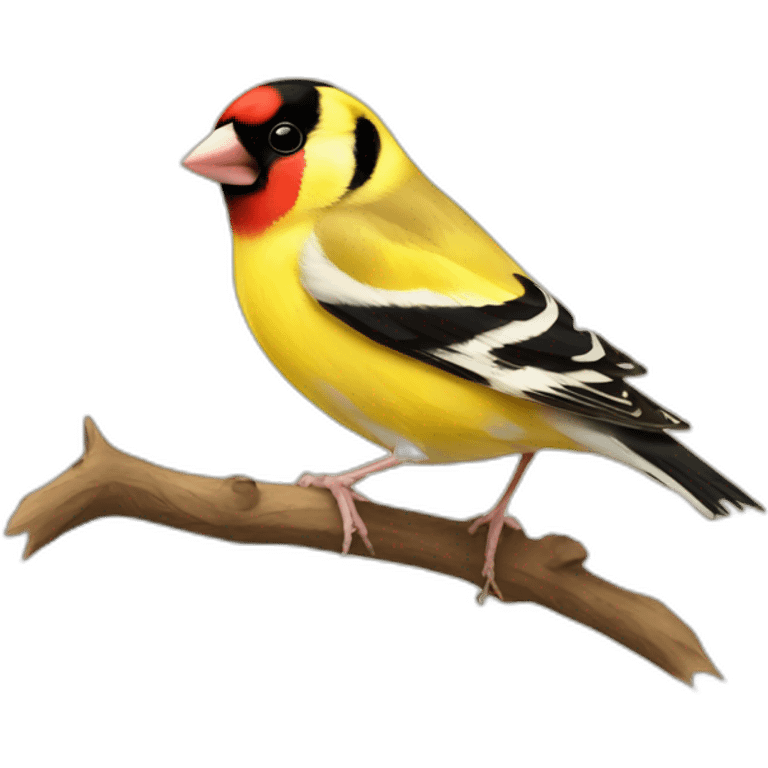 goldfinch bird cute red emoji