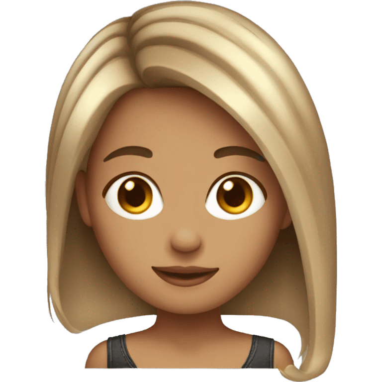 a girl with highlights in hair emoji