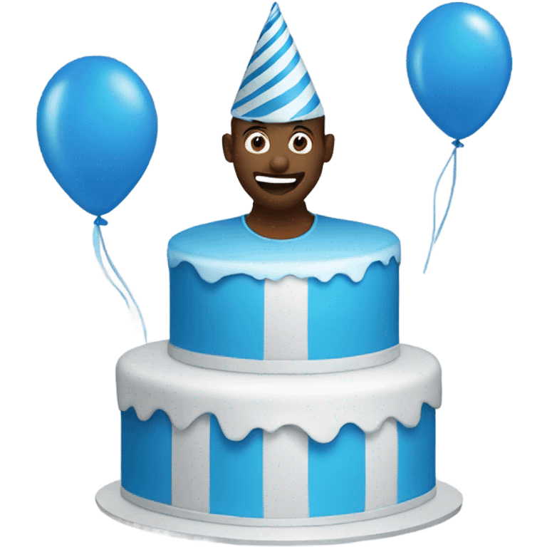 Birthday in blue emoji