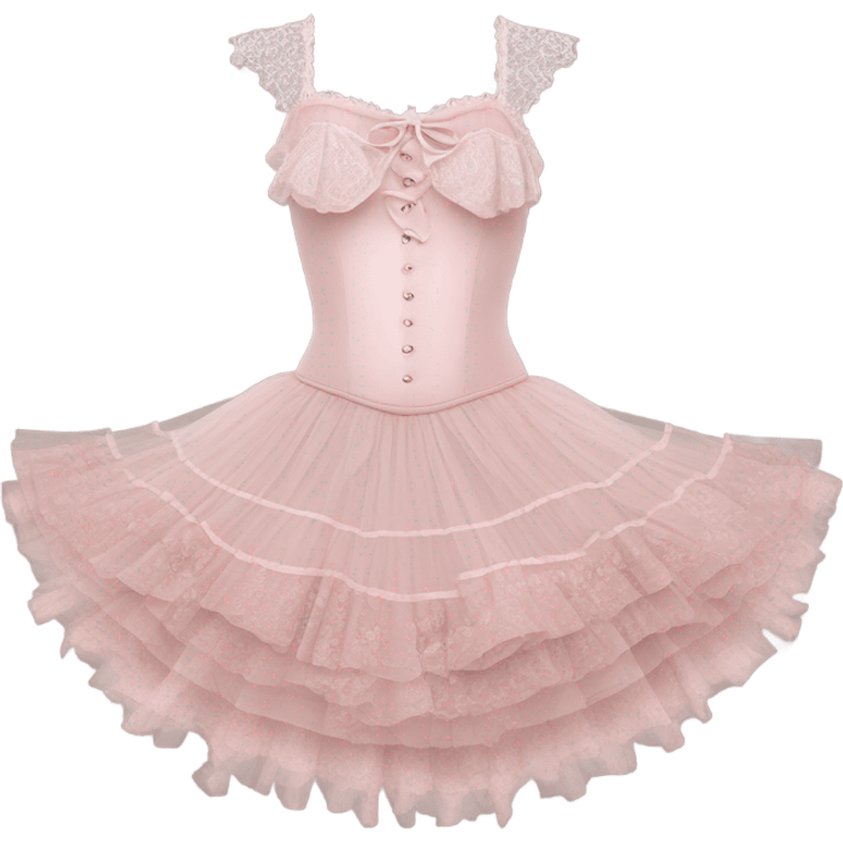 Vintage rococo rose-pink  tutu emoji