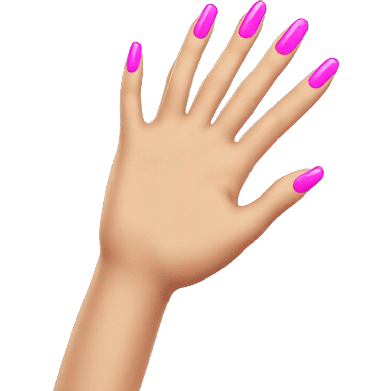 yellow hand with very long pink nails emoji