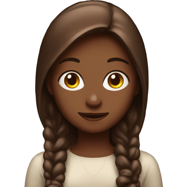 Young women with chocolate  emoji