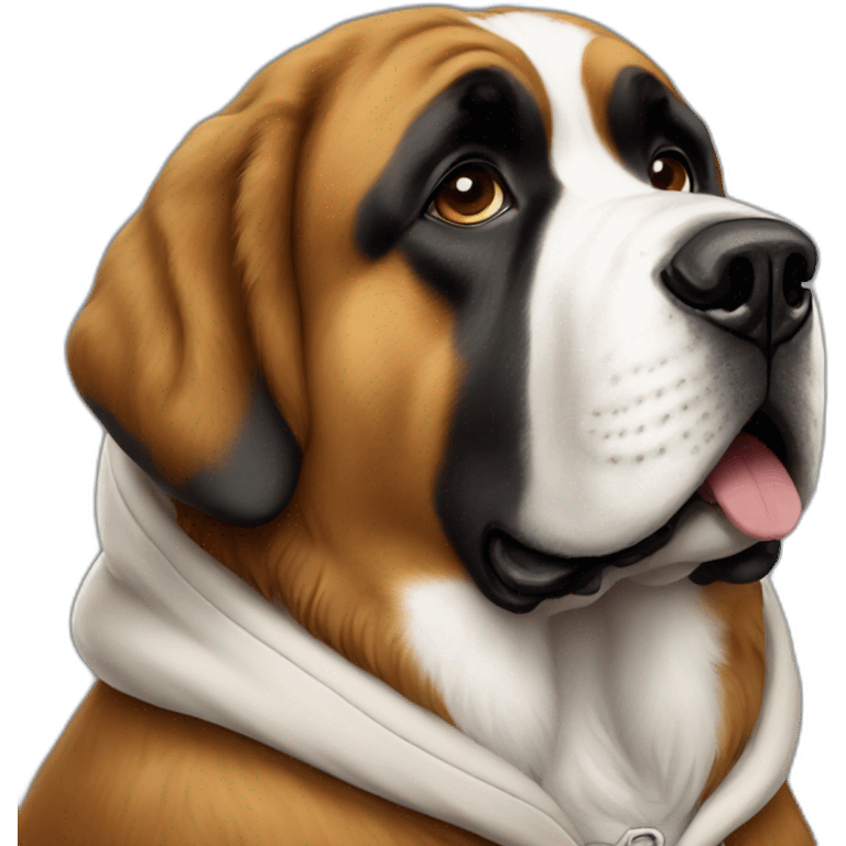 Saint-bernard (dog) in a hoodie  emoji