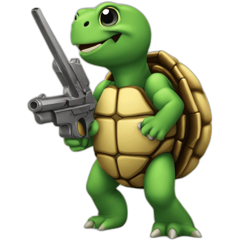 tortue avec un pistolet emoji