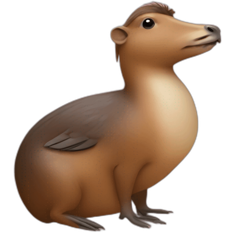 Canard sur le dos d’un capibara  emoji