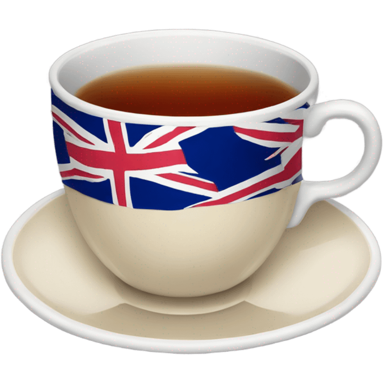 tea cup with UK flaf emoji