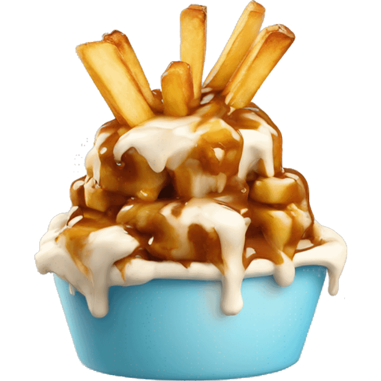 Poutine qui mange une glace emoji