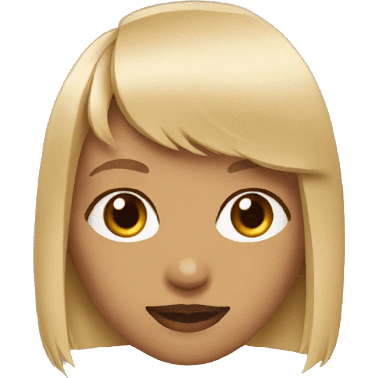 Girl with blonde wolfcut with bangs emoji