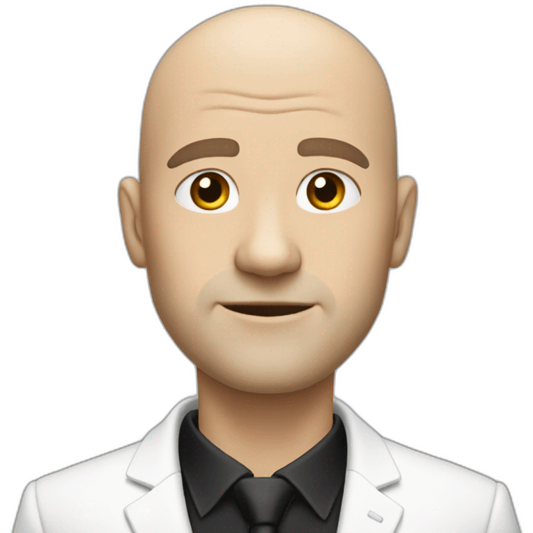 white bald man with suit and huge black facial hear emoji