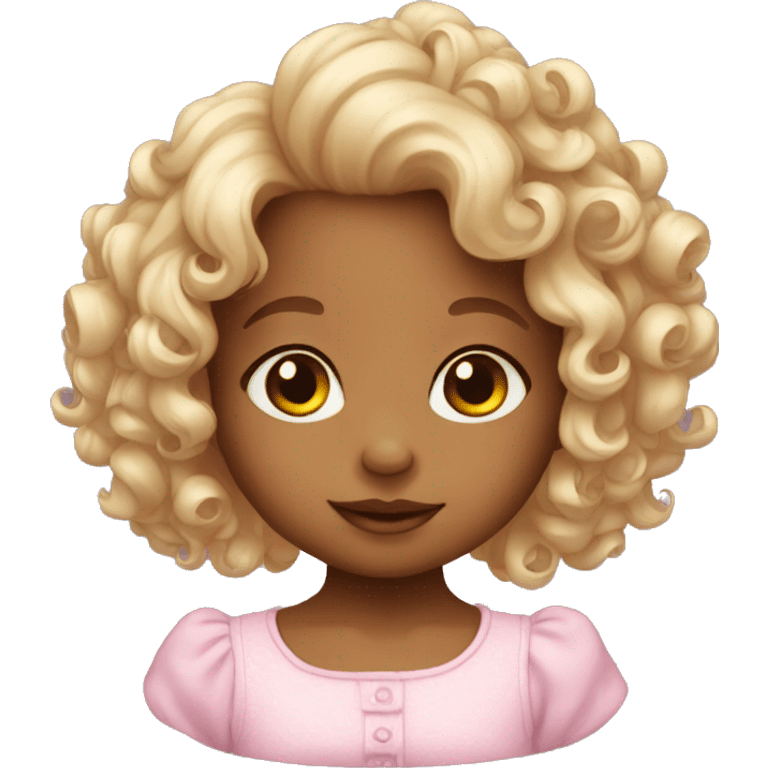 Baby girl with curls emoji