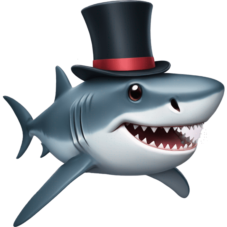 shark with tophat emoji