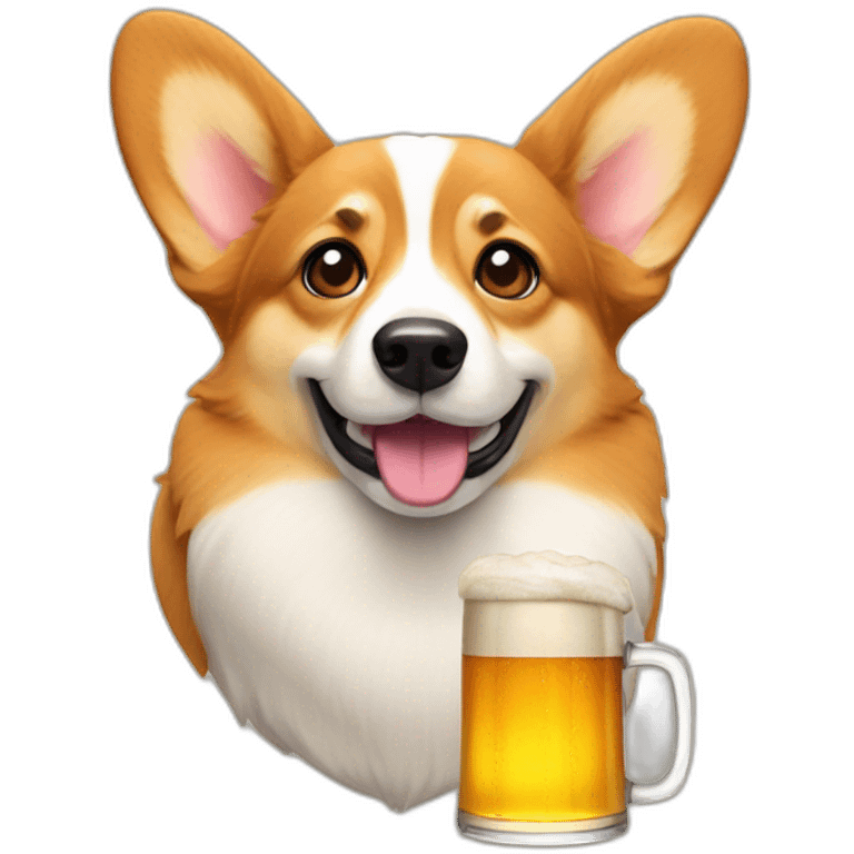 corgi with beer emoji