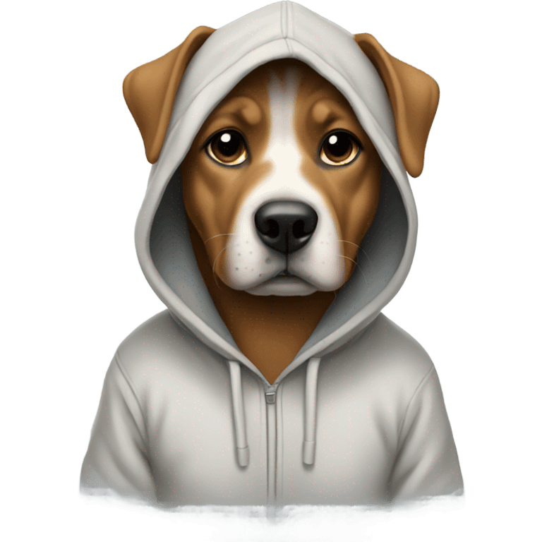 Dog wearing a hoodie ￼ emoji