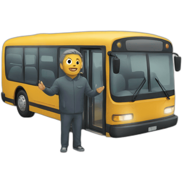 man below a bus emoji