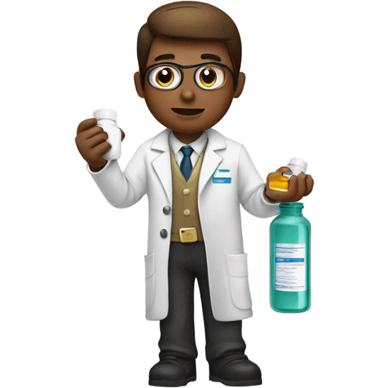 pharmacist with pill-bottle emoji