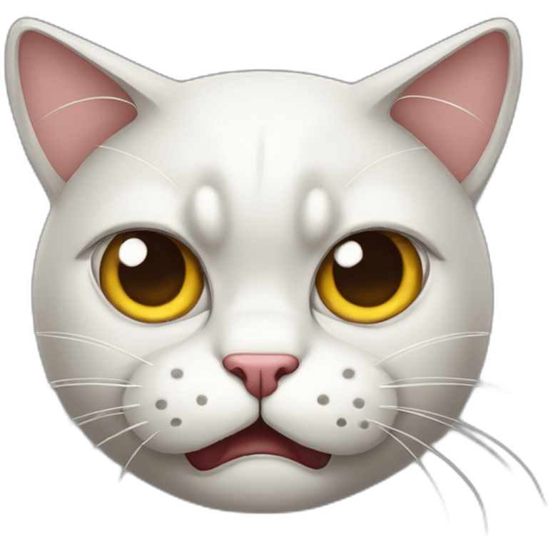 Angry cat with pierced ears emoji