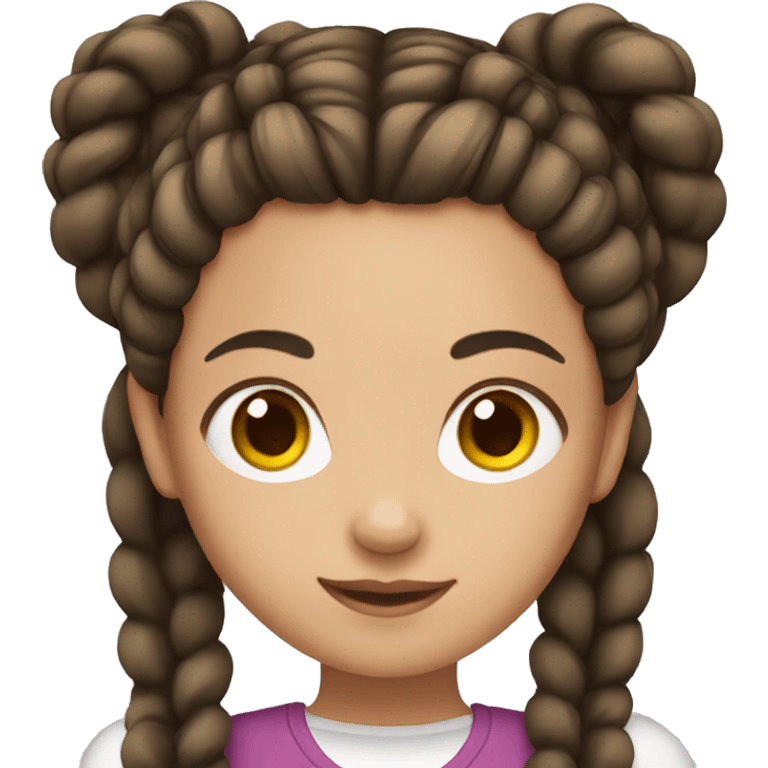 Girl with braids and brunette hair  emoji