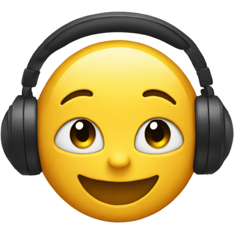 circle smile with headphones  emoji