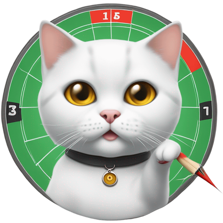 White British cat play darts emoji