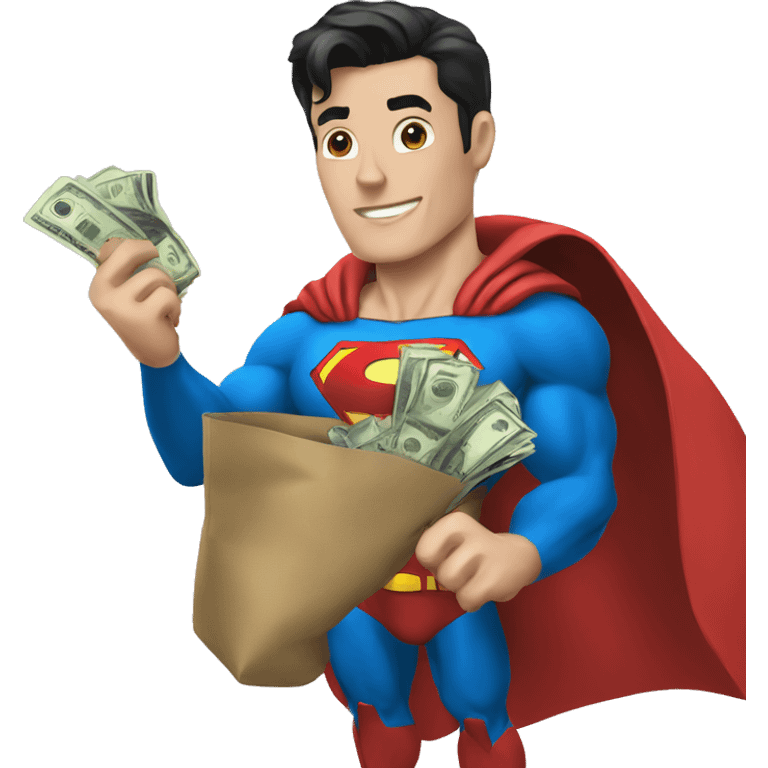 Superman with bag of money emoji