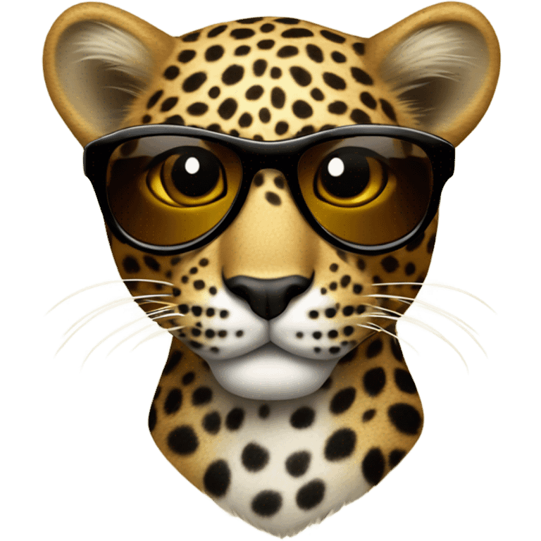 Leopard wearing sunglasses  emoji