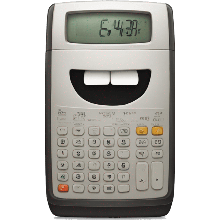 old calculator with a beard emoji