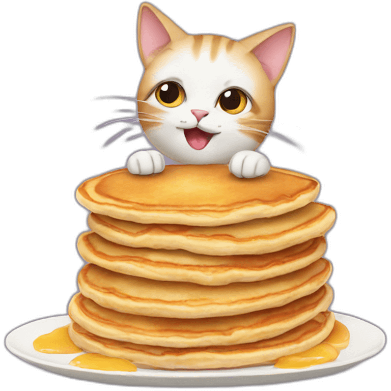 Cat with pancakes emoji